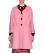 Reversible Button-front Double-face Wool-cashmere Coat