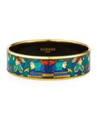 Estate Wide Character Enamel Bracelet, Green