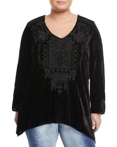 Embroidered Velvet Tunic,