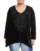 Embroidered Velvet Tunic,