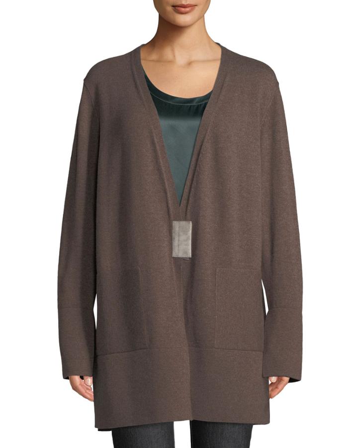 V-neck Long Wool Cardigan