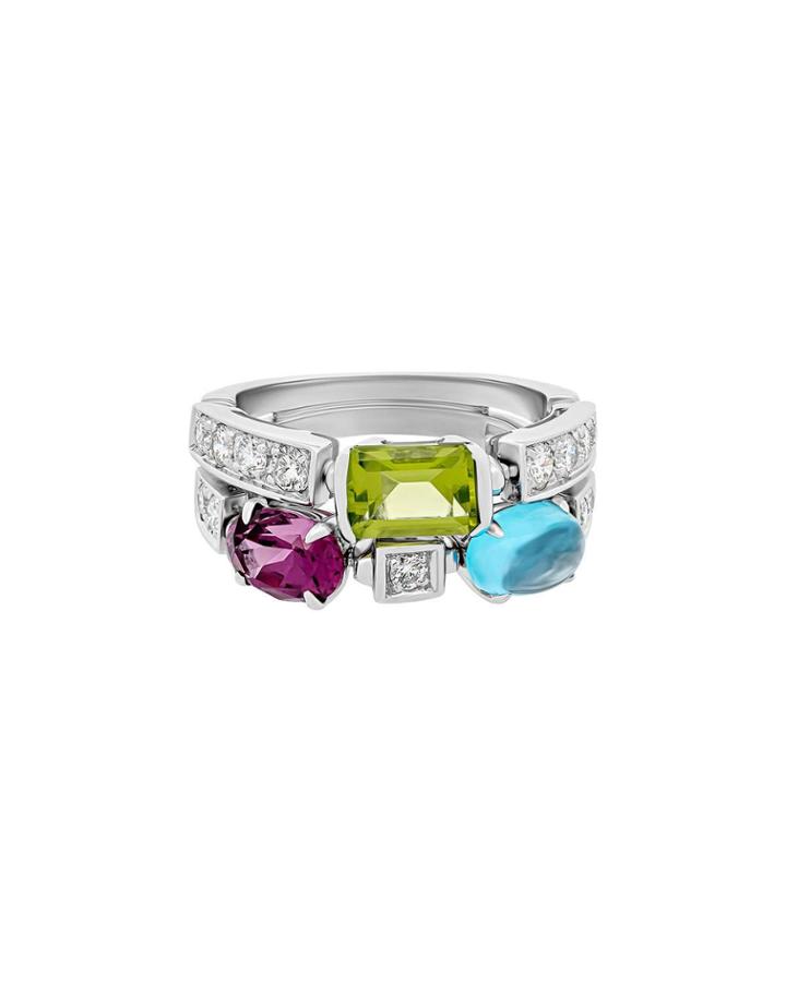 Allegra 18k White Gold Mixed-stone Ring,