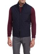 Caledonia Diamond-quilted Pinstripe Wool Vest