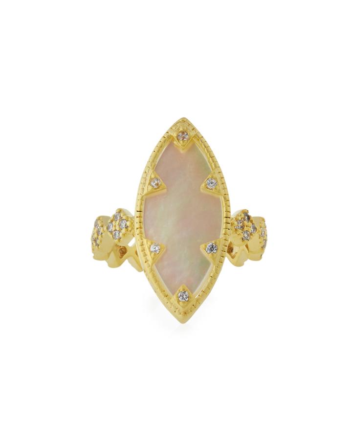 Textured Mother-of-pearl Eyelet Ring,