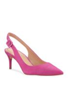 Irene Nubuck Low-heel Slingback Pumps