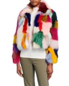 Multicolor Fox Fur Jacket