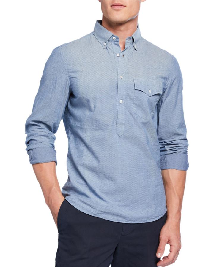 Men's Pullover Leisure-fit Cotton Shirt,
