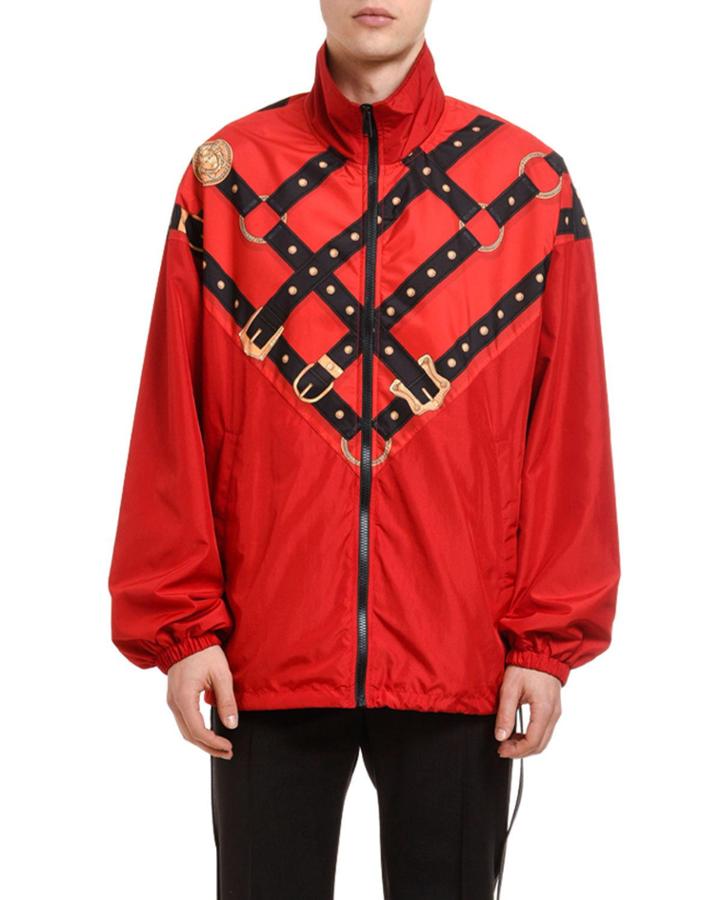 Men's Harness-graphic Wind-resistant Jacket