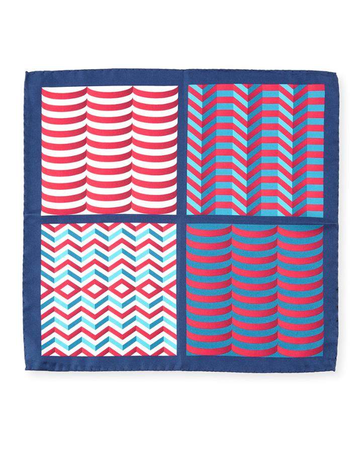 Chevron And Swirl Silk Pocket