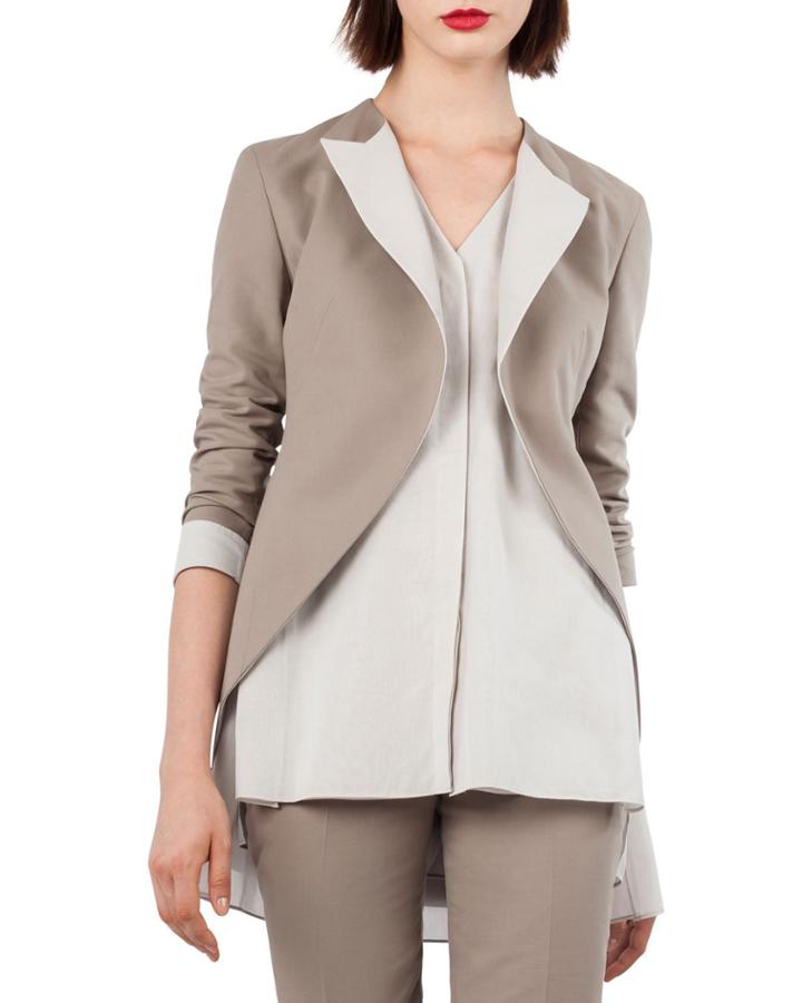 Open-front Cotton-silk Tuxedo Jacket