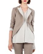 Open-front Cotton-silk Tuxedo Jacket