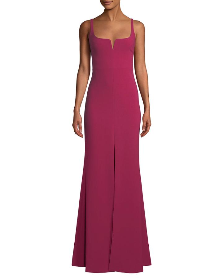 Constance Sleeveless Center-slit Gown