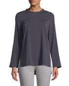Stretch Silk Long-sleeve Tee