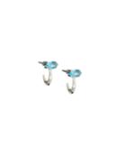 Prisma Marquise Baby Frontal Hoop Earrings In Swiss Blue Topaz