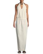 Monili High-neck Wrap-back Gown