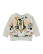 Elsa Cat Face Print Sweatshirt, Size