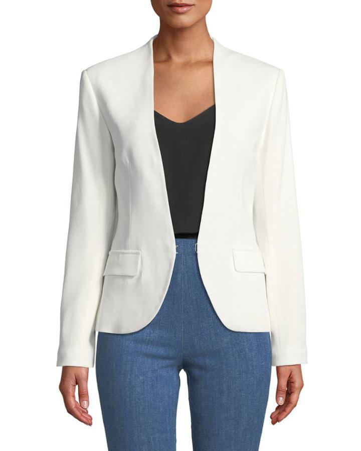Victoria Hook-front Crepe Blazer