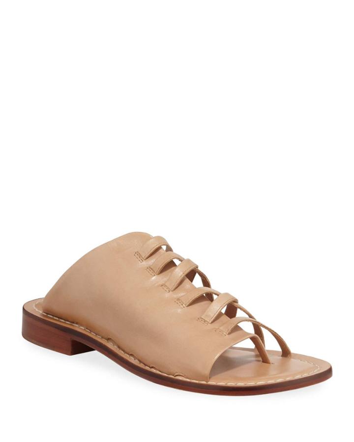 Tori Half-caged Flat Leather