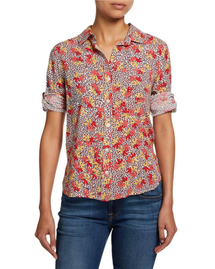 Elisa Leopard & Floral-print Button Down