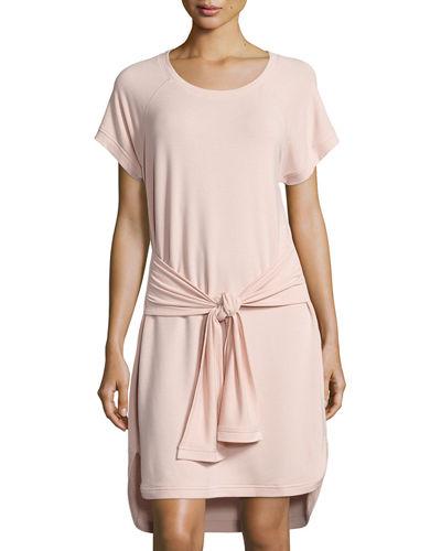 Raglan-sleeve Wrap-tie Dress