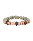 Cuba Paper Beaded Bracelet, Pink/gray