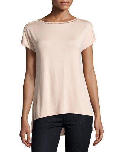 Lace-trim High-low Top