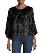 3/4-sleeve Velvet Top