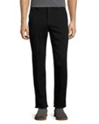 Men's Soder Slim-straight Chino Pants With Cut Hem, Black