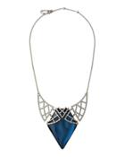 Crystal Lattice Bib Necklace, Blue