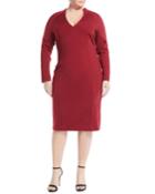 Military-neck Long-sleeve Slim-fit Dress,