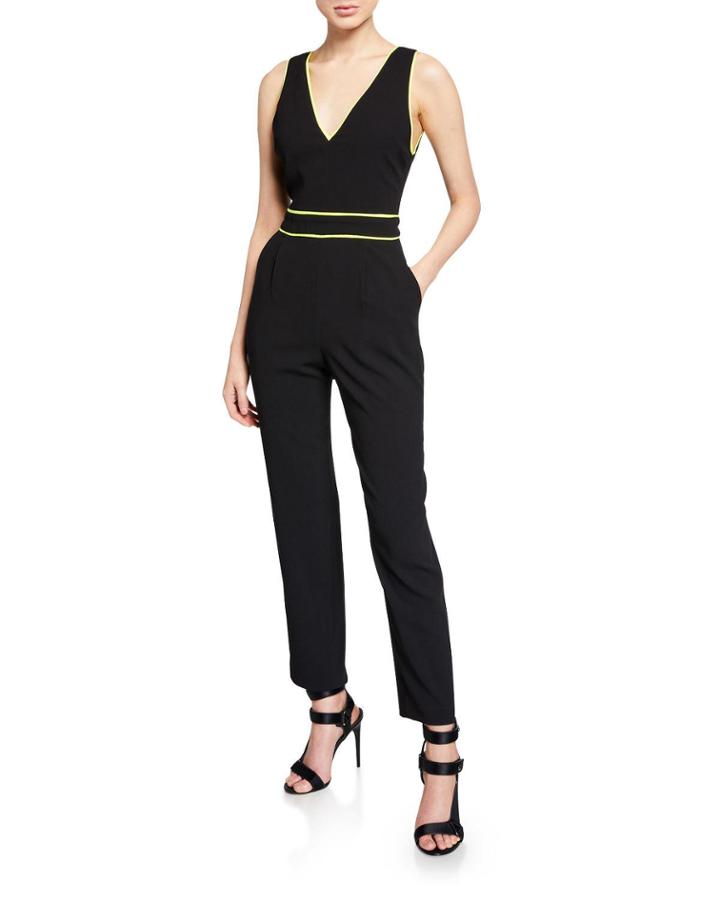Jeri V-neck Straight-leg Jumpsuit