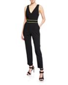 Jeri V-neck Straight-leg Jumpsuit