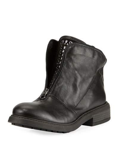 Blast Studded Zip Bootie, Black