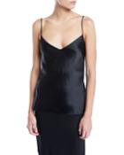 V-neck Thin-strap Satin Camisole Top
