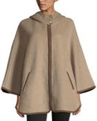 Hooded Double-face Zip-front Cape