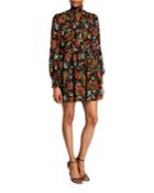 Rika High-neck Floral Tiered