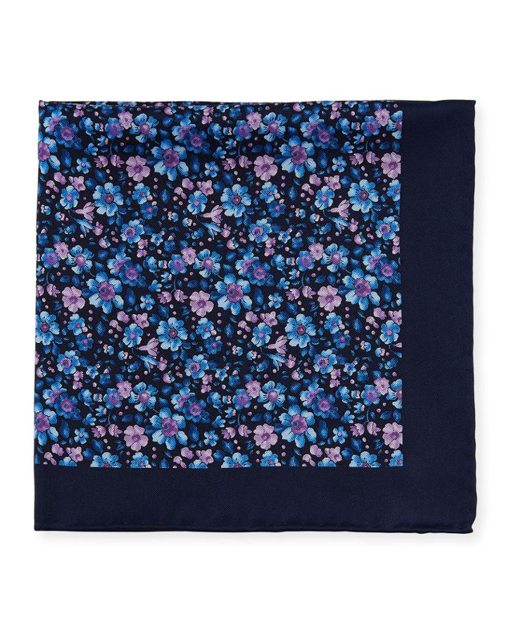 Men's Floral Silk Pocket