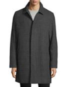 Men's Plaid Wool-blend Top Coat