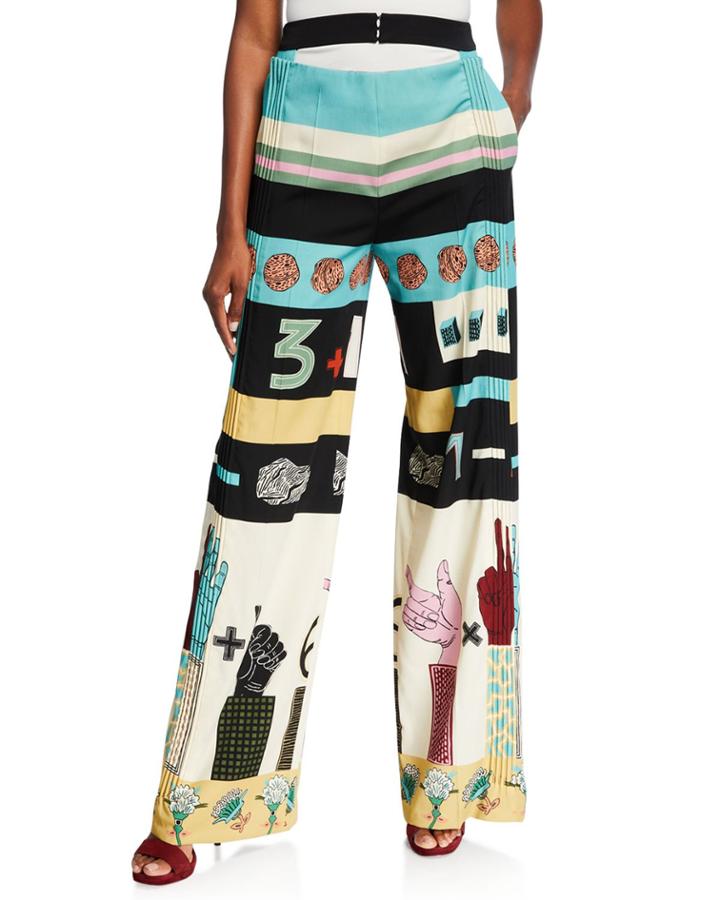 Graphic Wide-leg Pants