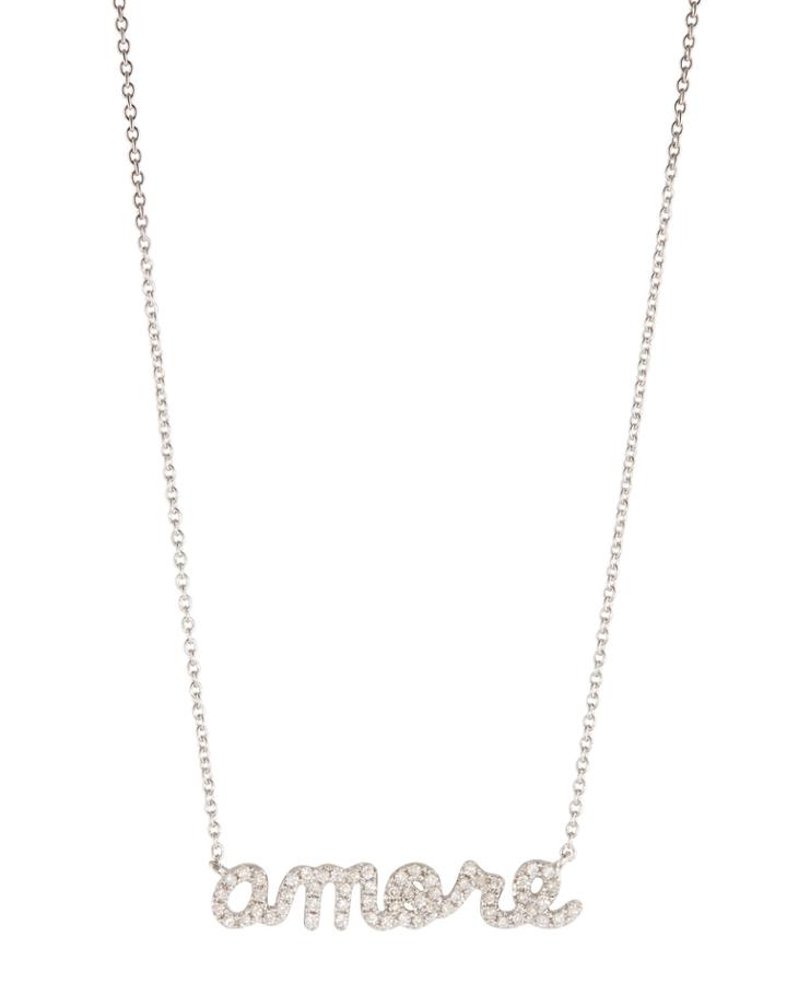 14k Micropav&eacute; Amore Pendant Necklace