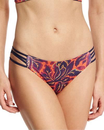 Low Down Floral-print Strappy Swim Bottom,