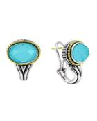 Venus Crystal & Turquoise Doublet Earrings