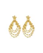 Golden Starfish Chain Pierced Earrings