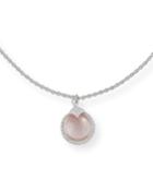 Rose Mother-of-pearl & Quarts Pendant Necklace With Diamonds