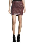 Faux-leather Zip-front Pencil