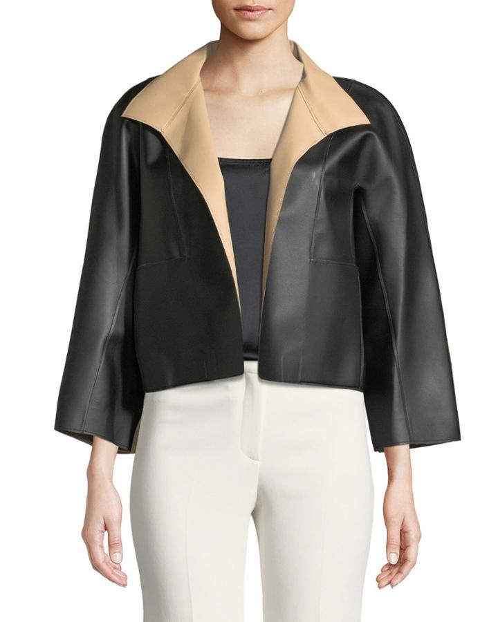 Faux-leather Shirt Topper Jacket