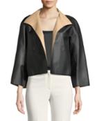Faux-leather Shirt Topper Jacket