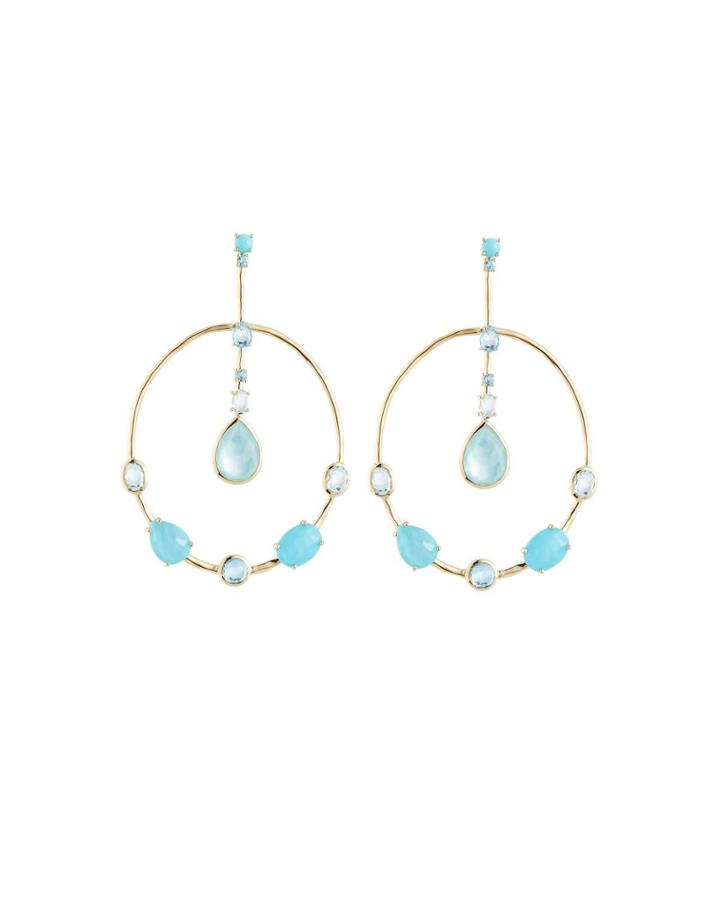 18k Gold Rock Candy Stick & Hoop Earrings In Waterfall