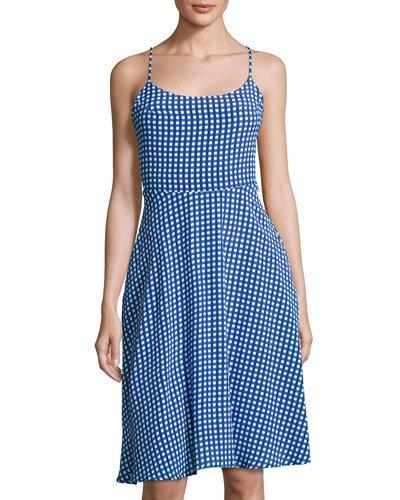 Shore Gingham A-line Midi Dress, Elys