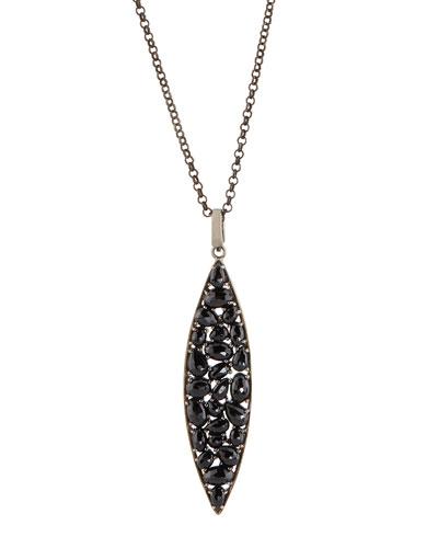 Marquise Black Spinel Pendant Necklace